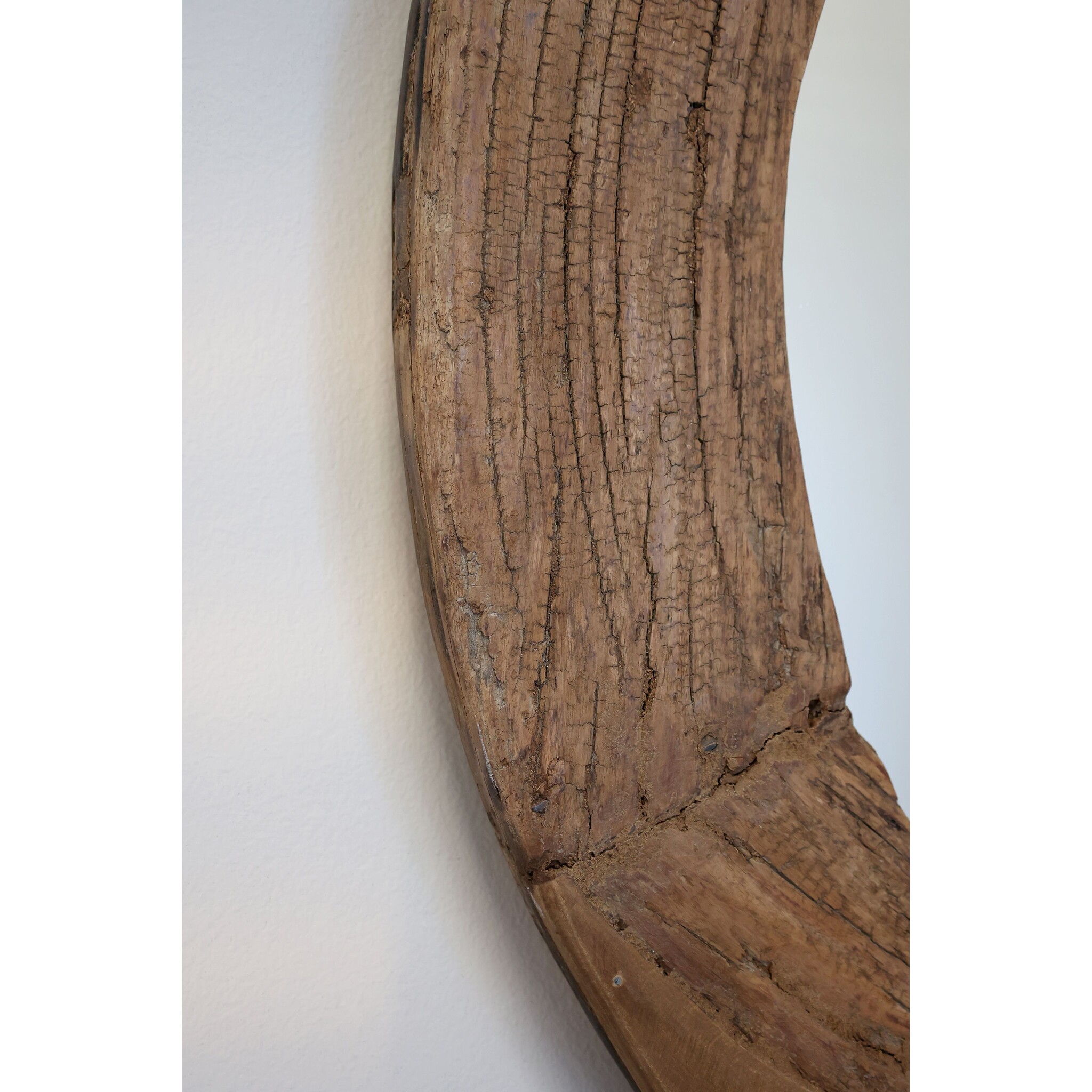 Runder Grimaud Spiegel mit Holzrahmen, natur 