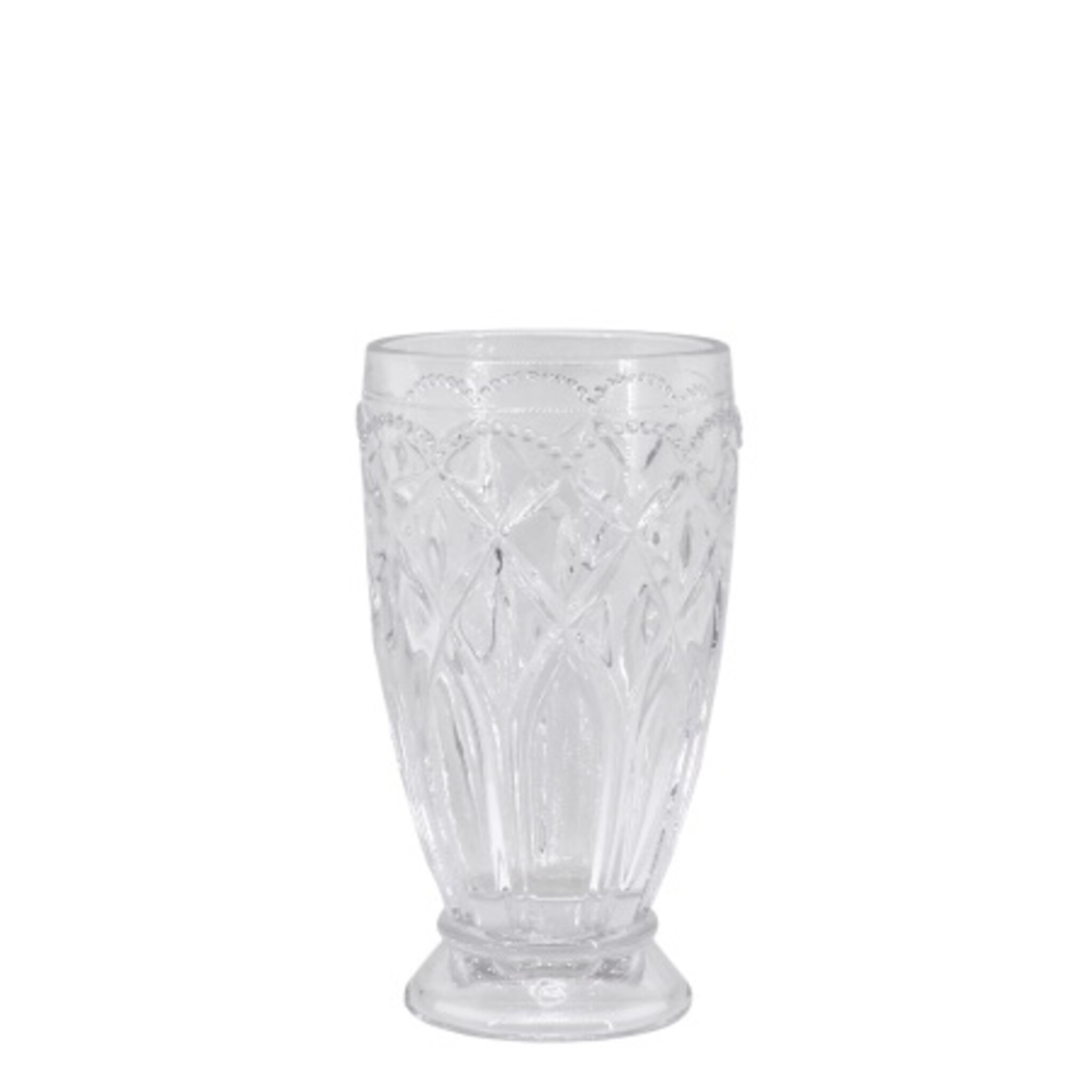 Saint-Émilion hohes Glas mit Muster, klar 