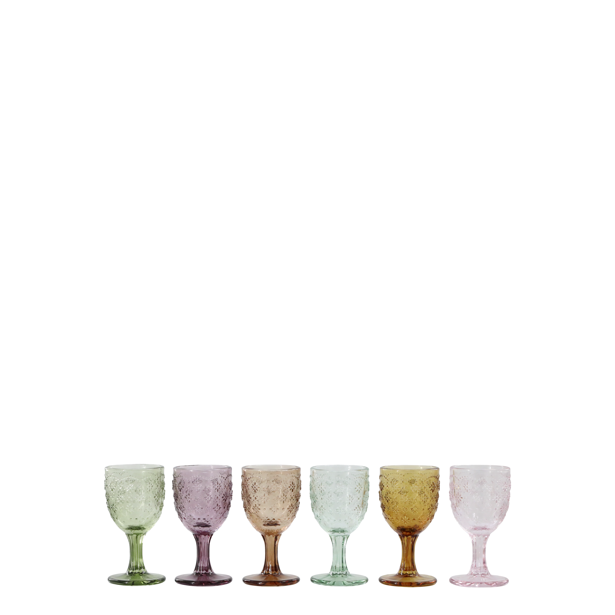 Saint-Émilion kleine farbige Likör Gläser mit Fuß 6er, diverse 