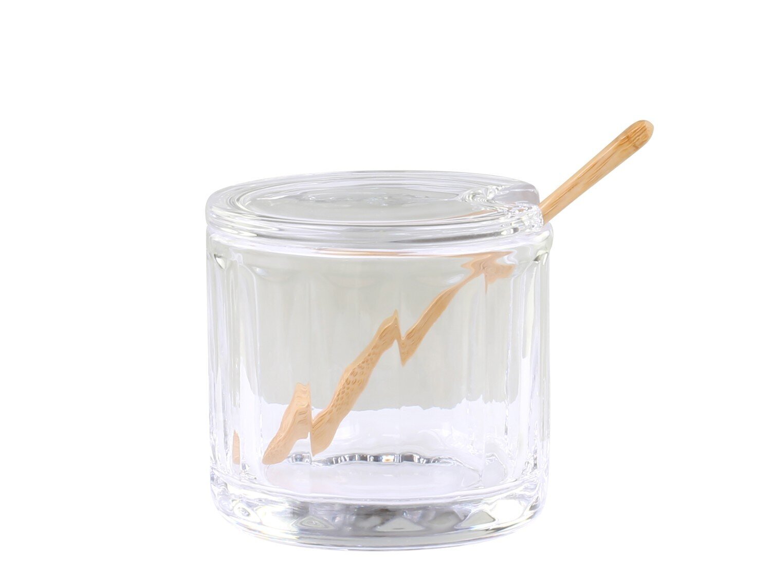 Salzgefäß mit Deckel und Löffel, klar 