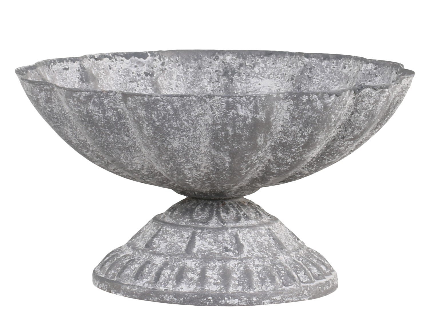 Schale, Aufsatz auf Fuß, antik zink H8/Ø16,5 cm