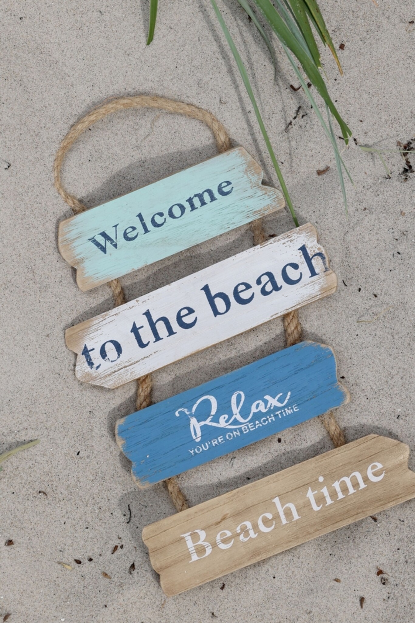 Maritimes Willkommensschild im Shabby Chic, blau 