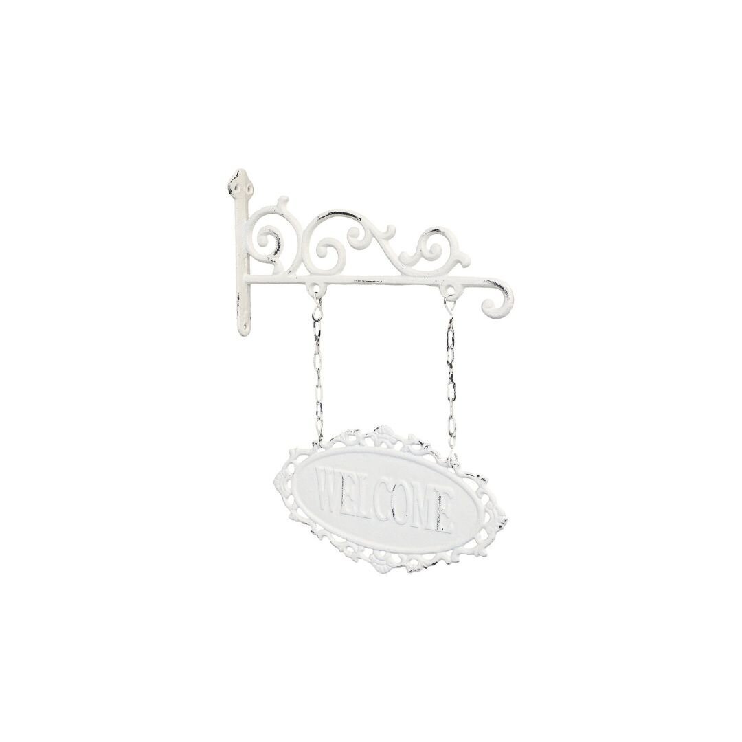 Schild Welcome aus Eisen, creme