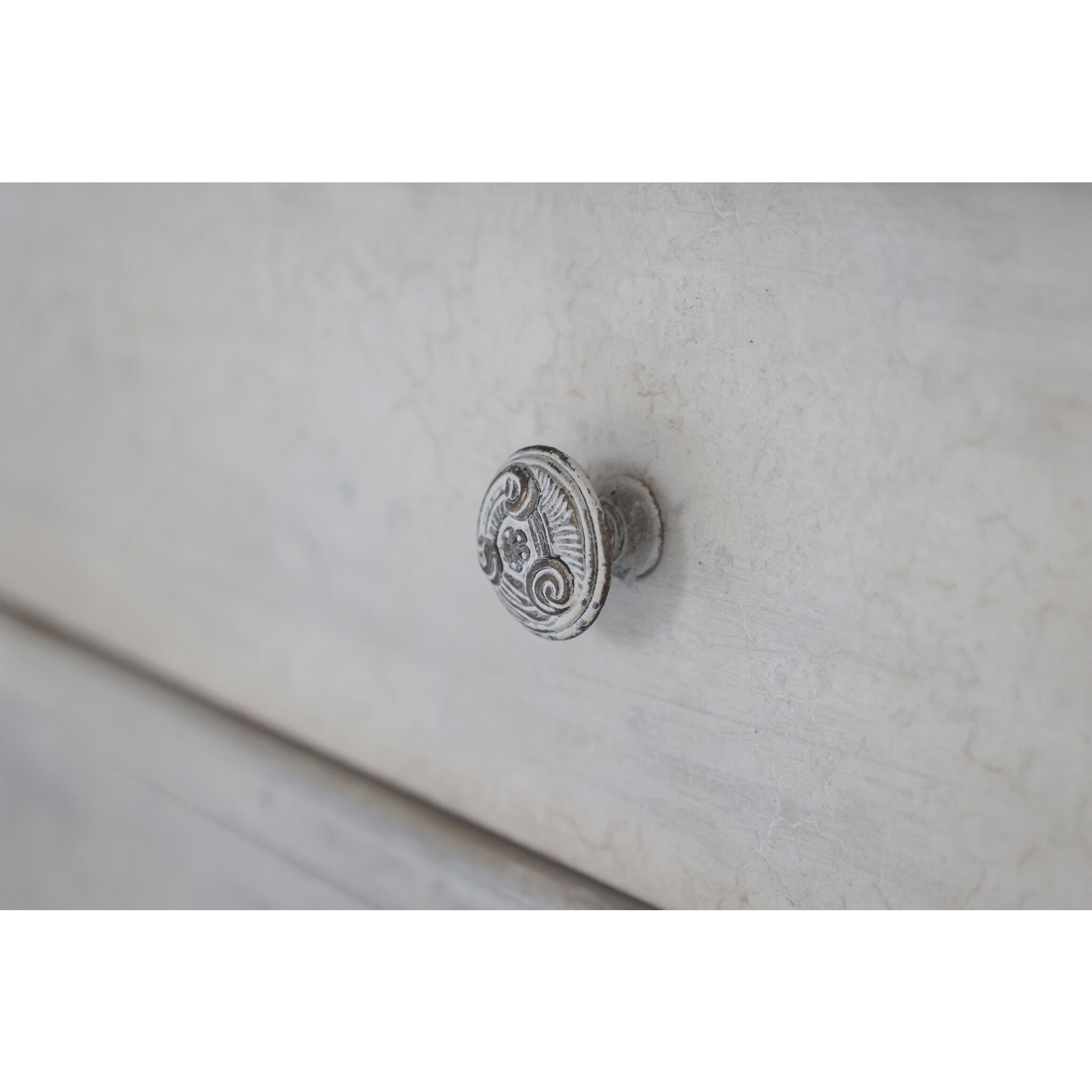 Schranktisch mit 2 Türen und 2 Schubladen, creme 