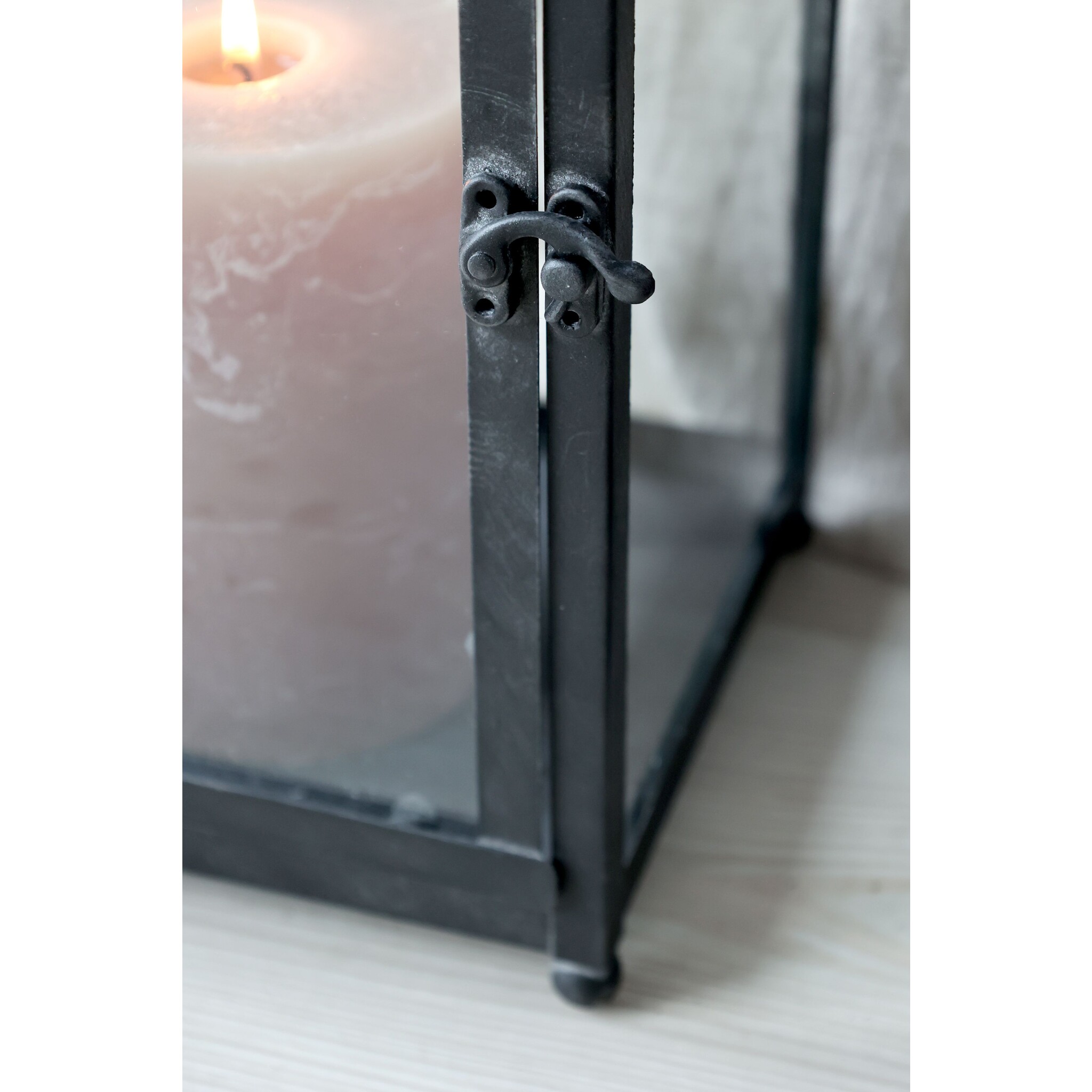Schwarze Metall Laterne Landhaus, schwarz