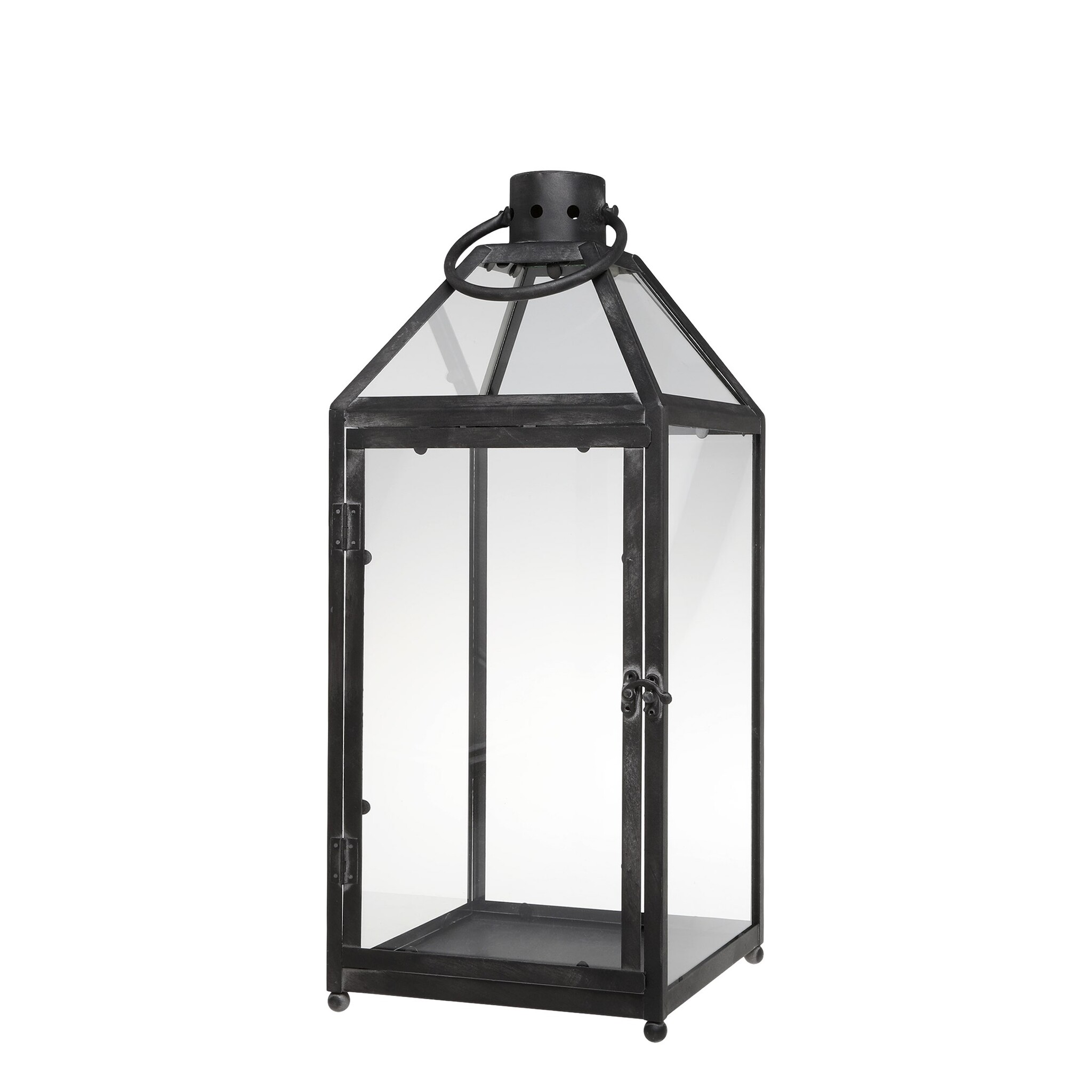 Schwarze Metall Laterne Landhaus, schwarz Höhe 56, Länge: 23,5, Breite: 24,5 cm