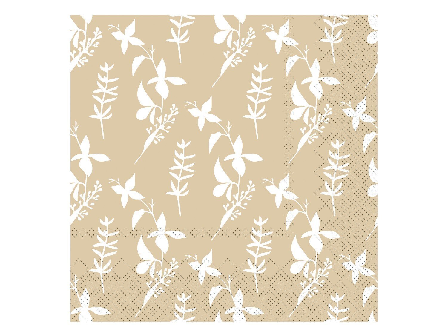 Serviette mit Blumen, honig 