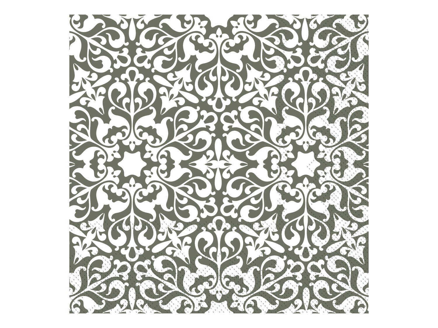 Serviette mit Muster, olivgrün 