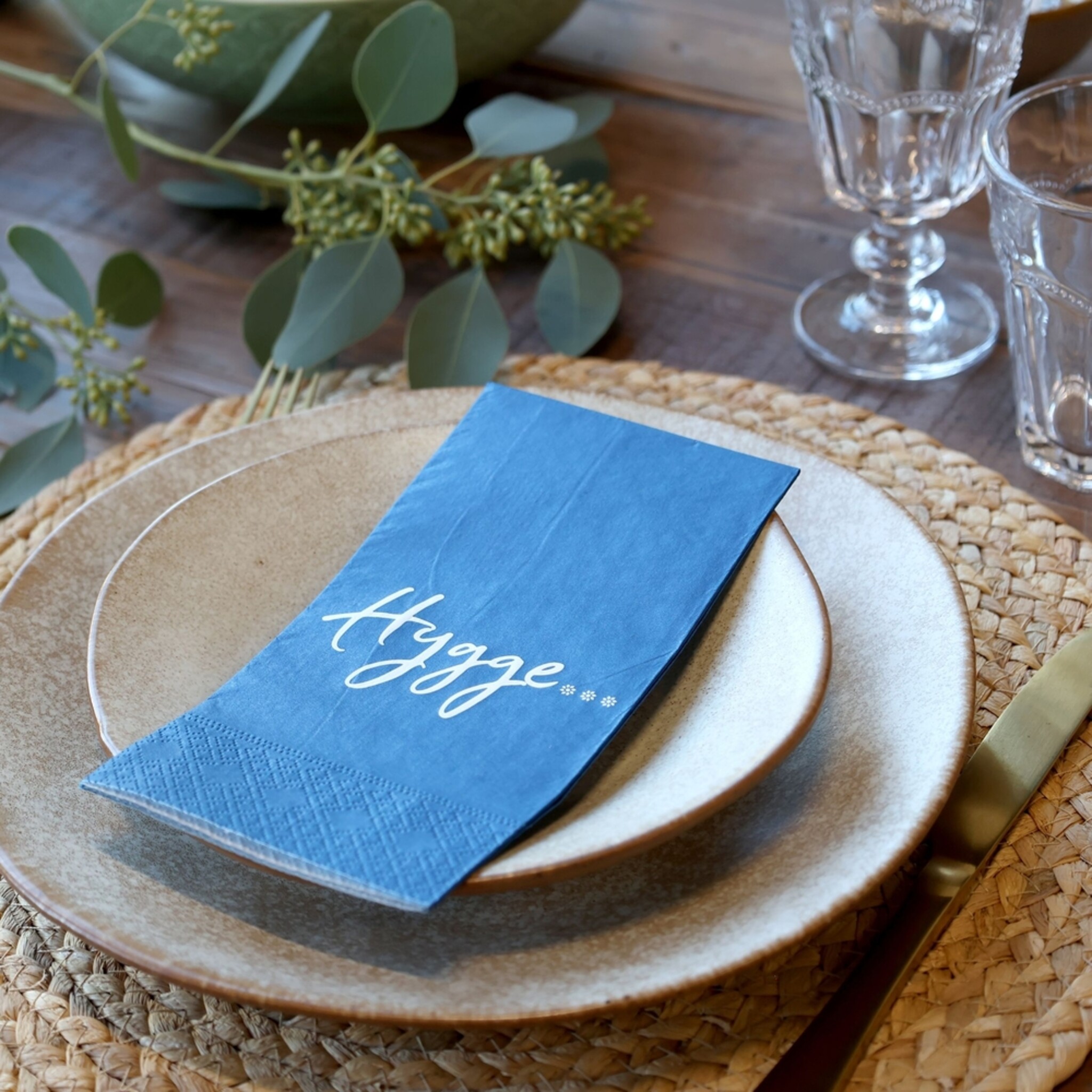 Papierservietten Hygge, blau 