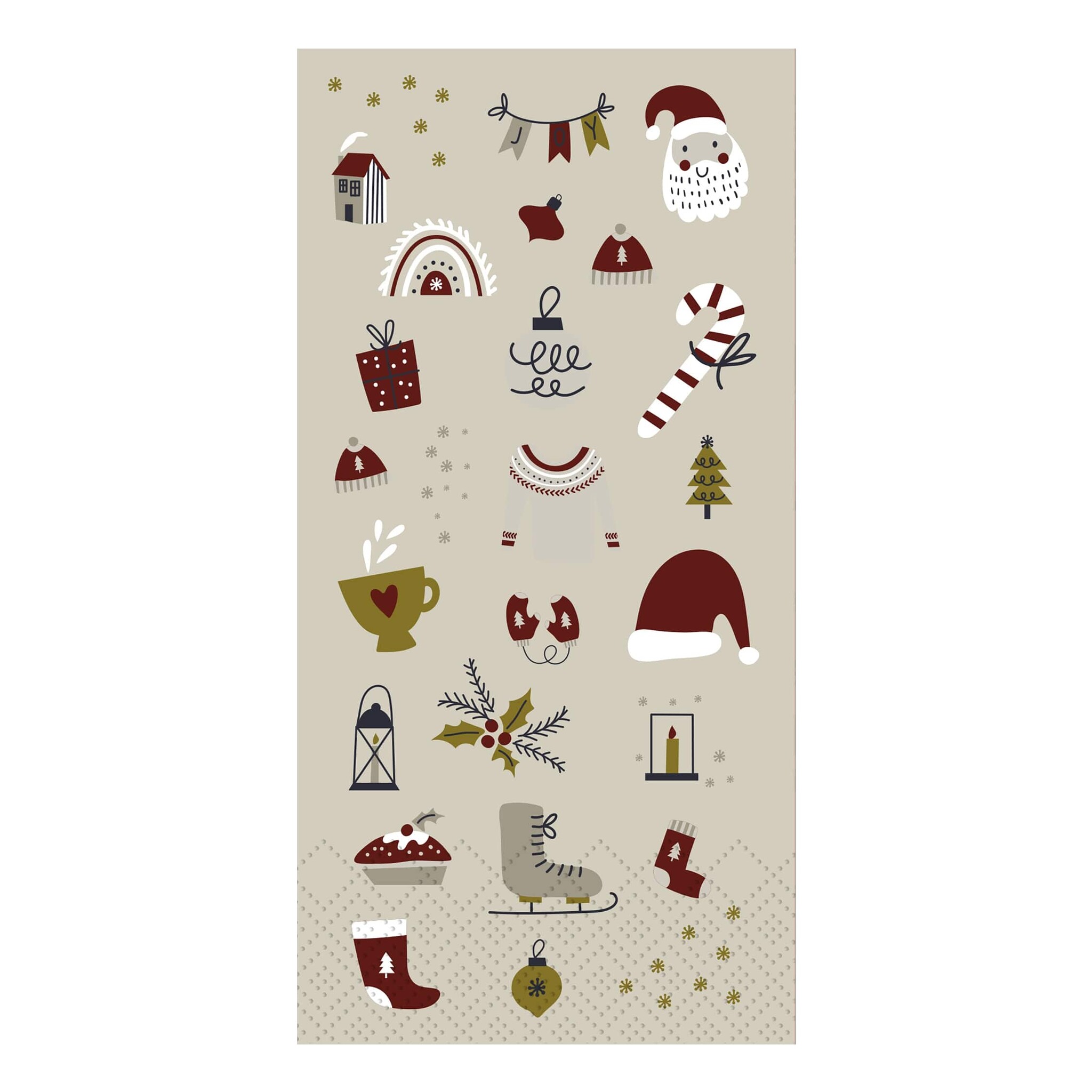 Servietten mit Weihnachtsmotiv, bunt 