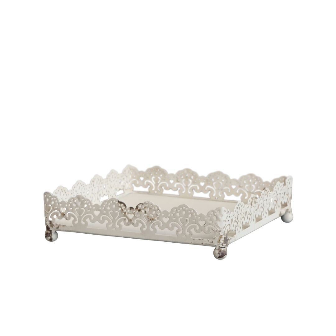 Serviettenhalter mit Dekorkante, antik creme L17,5 x B17,5 x H4,5 cm