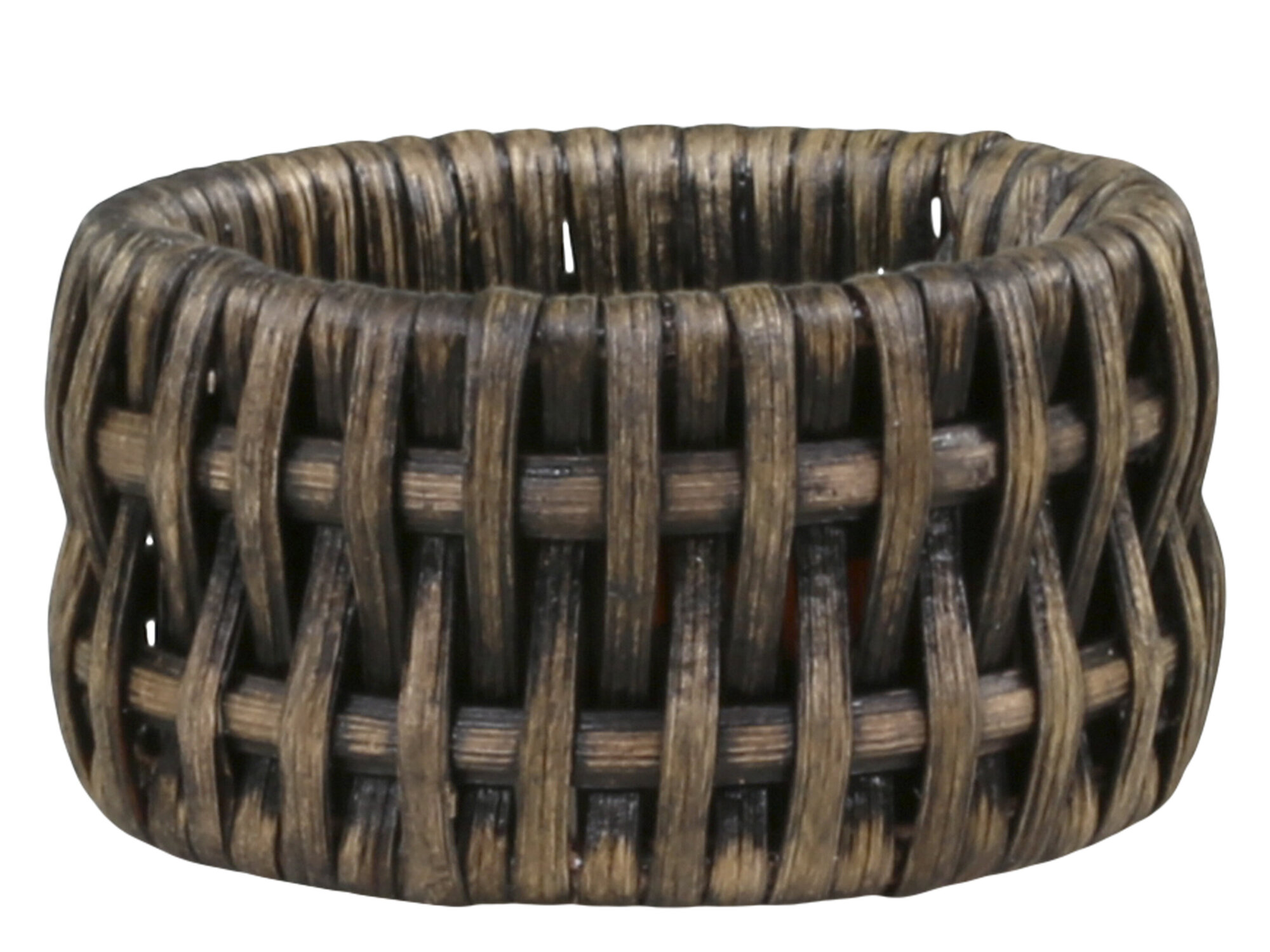 Serviettenring 4er-Set aus Rattan, schwarz 