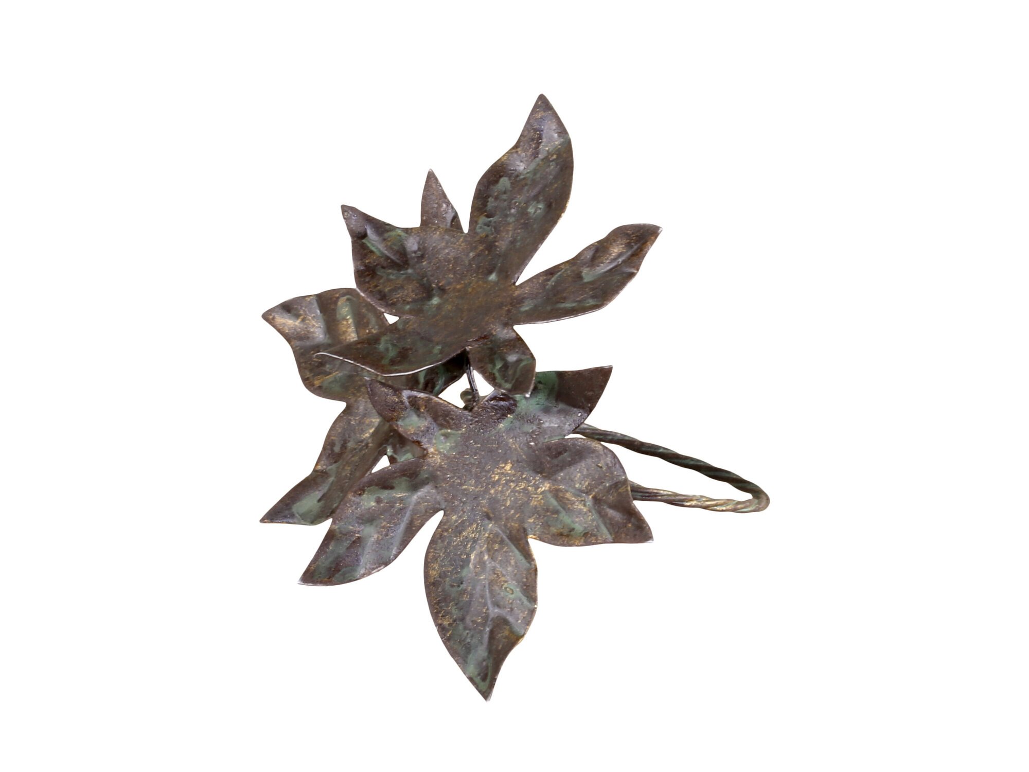 Serviettenring Blätter, antique messing 