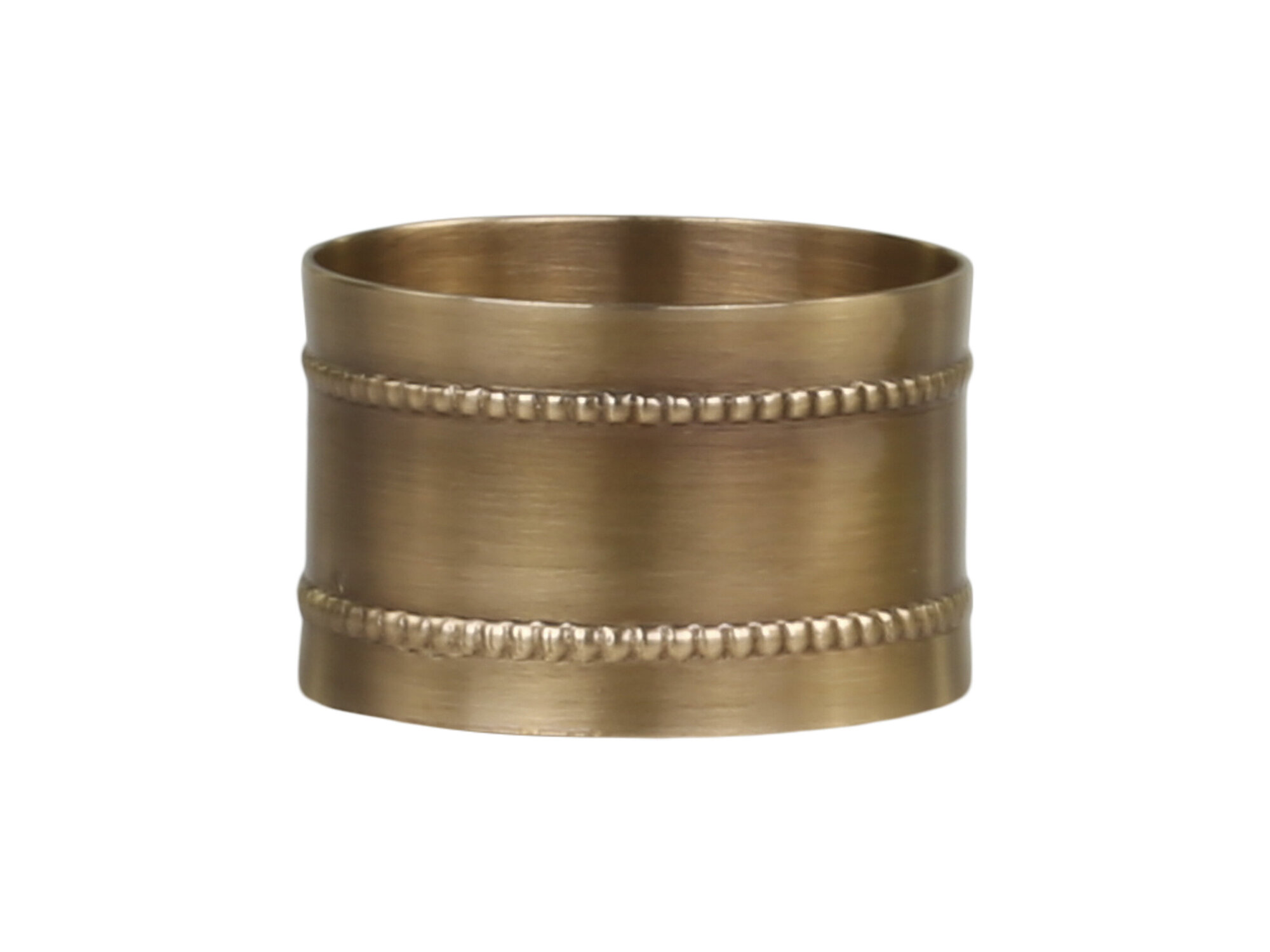 Serviettenring mit Perlenkante aus Messing, antik messing 