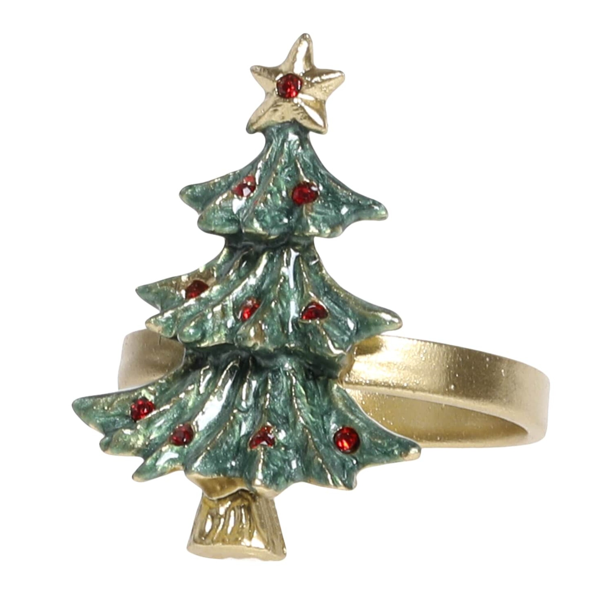 Serviettenring mit Weihnachtsbaum, messing 