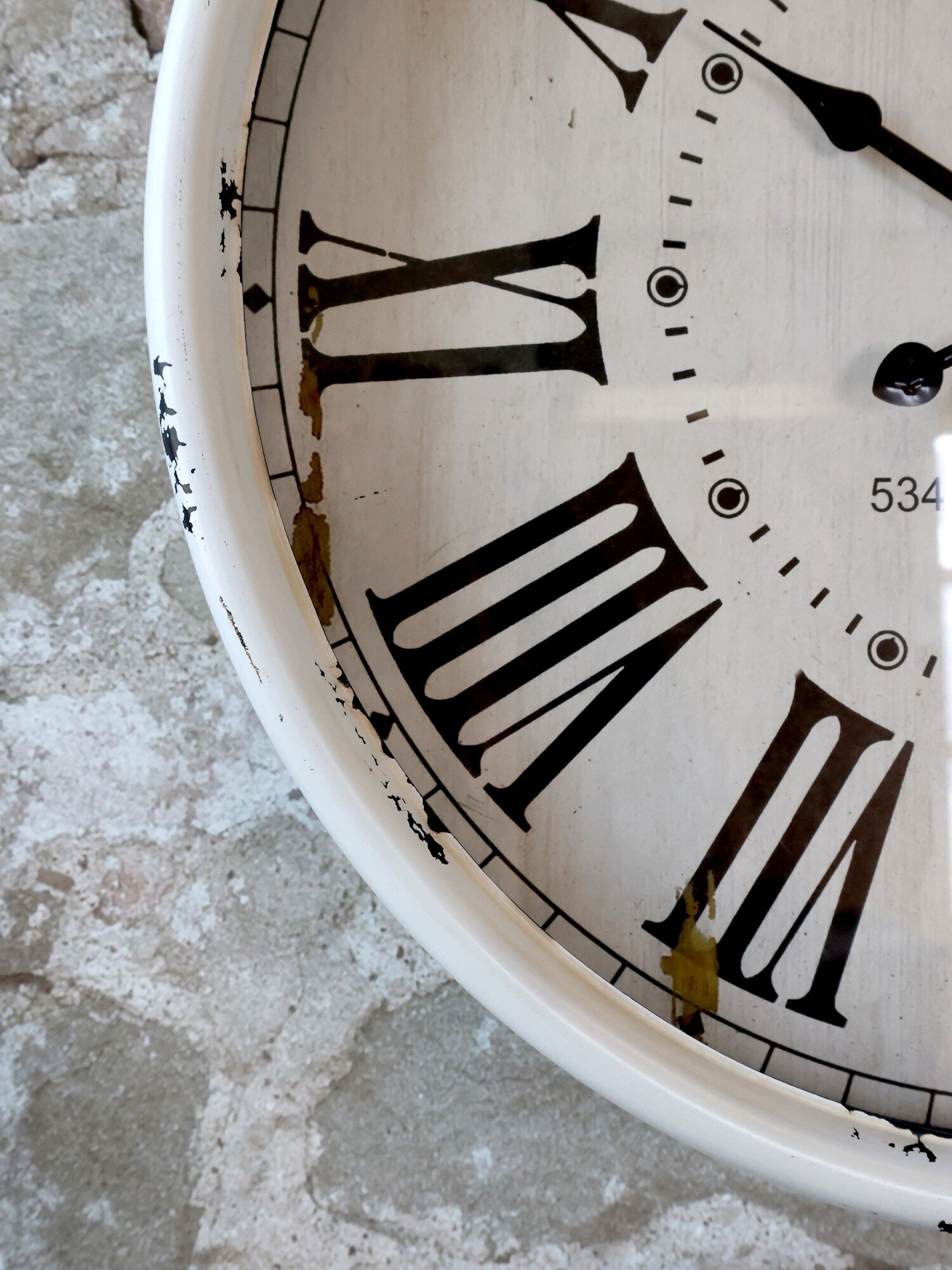 Shabby Wanduhr creme, creme 