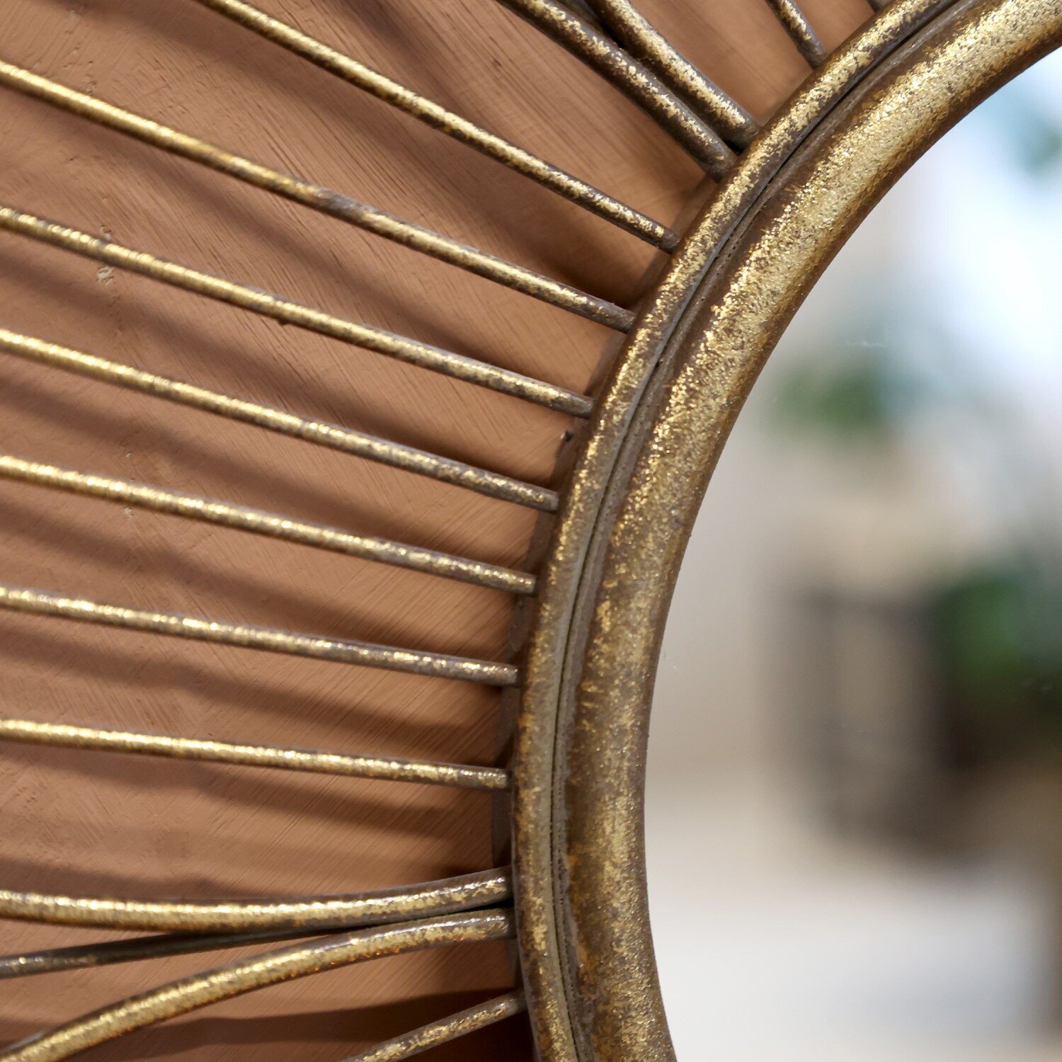 Spiegel mit Blumendeko, antique messing 