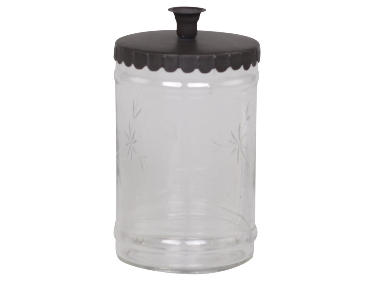 Chic Antique Spitzkerzen Glas, schwarz H16/D9 cm