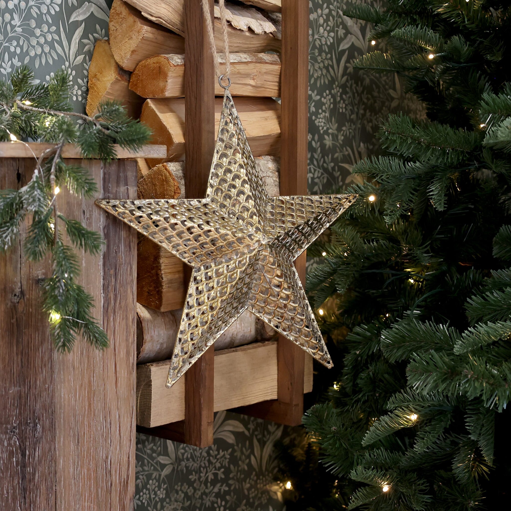 Stern zum Aufhängen, Metall, gold