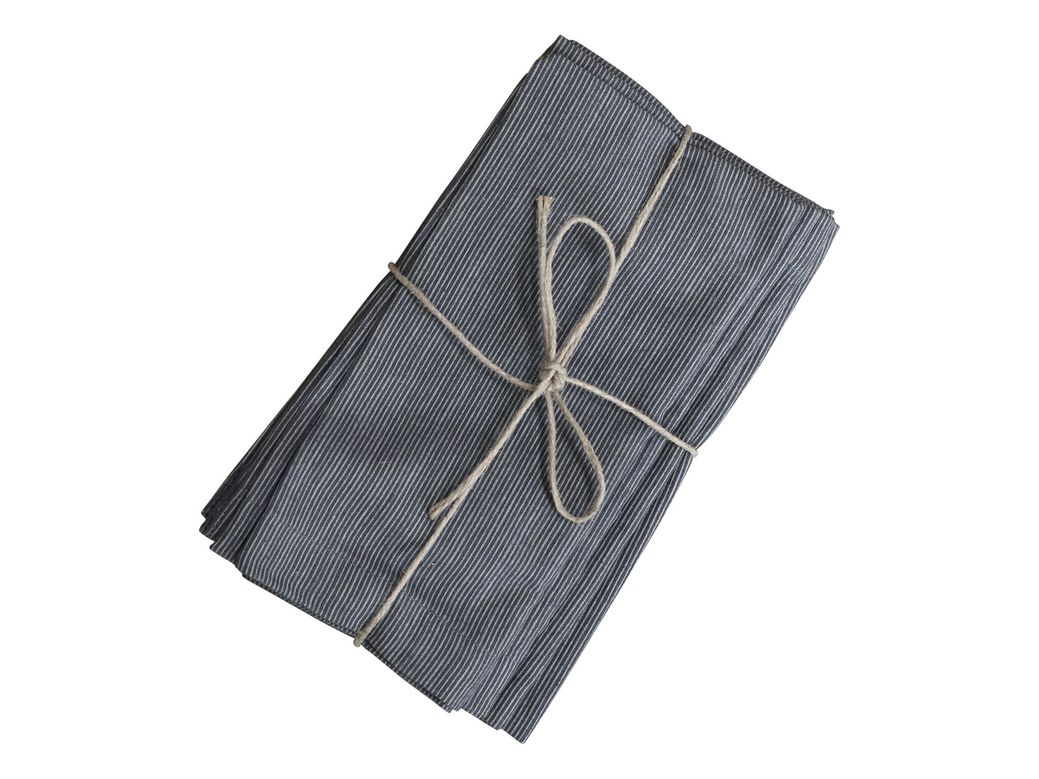 Stoffservietten mit Streifen im 4er-Set, kohle 