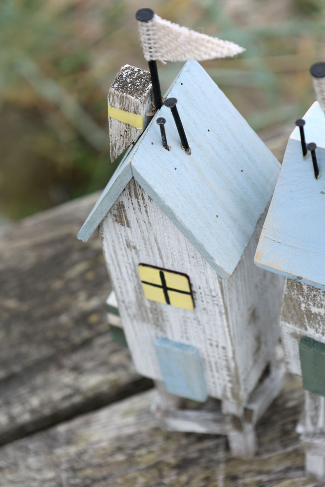 Deko Strandhaus auf Stelzen 2er Set, sky blue 