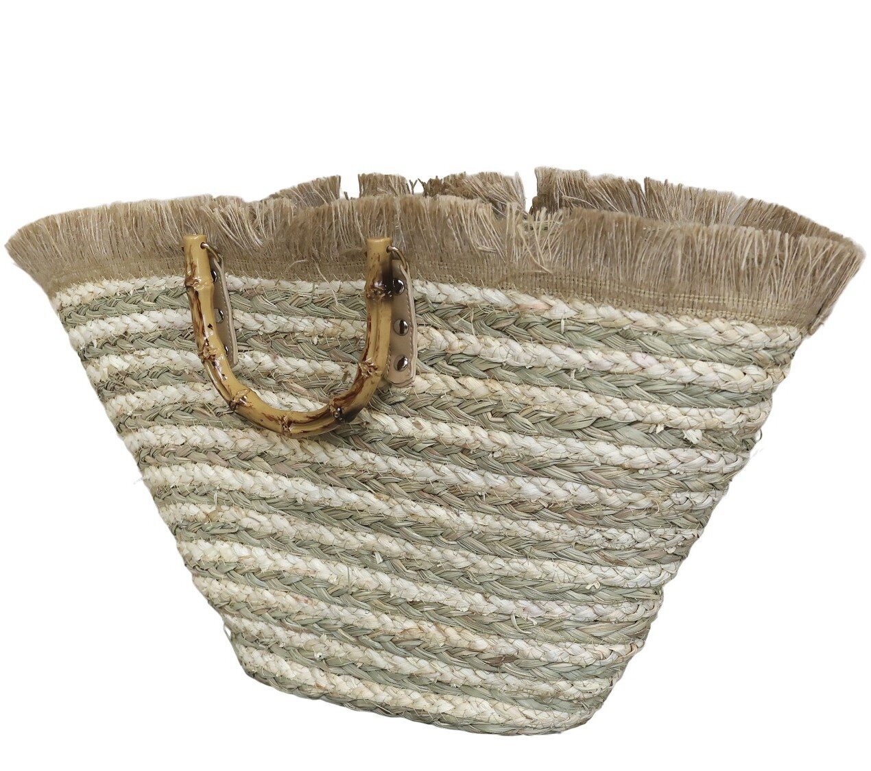 Strandtasche aus geflochtenem Material, natur 