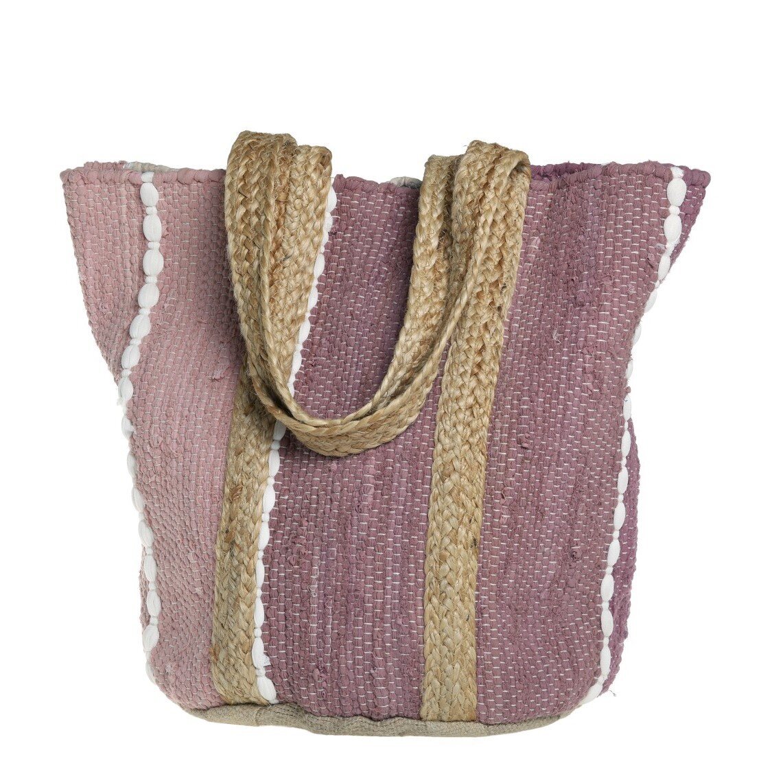 Strandtasche aus recyceltem Garn, himbeere 