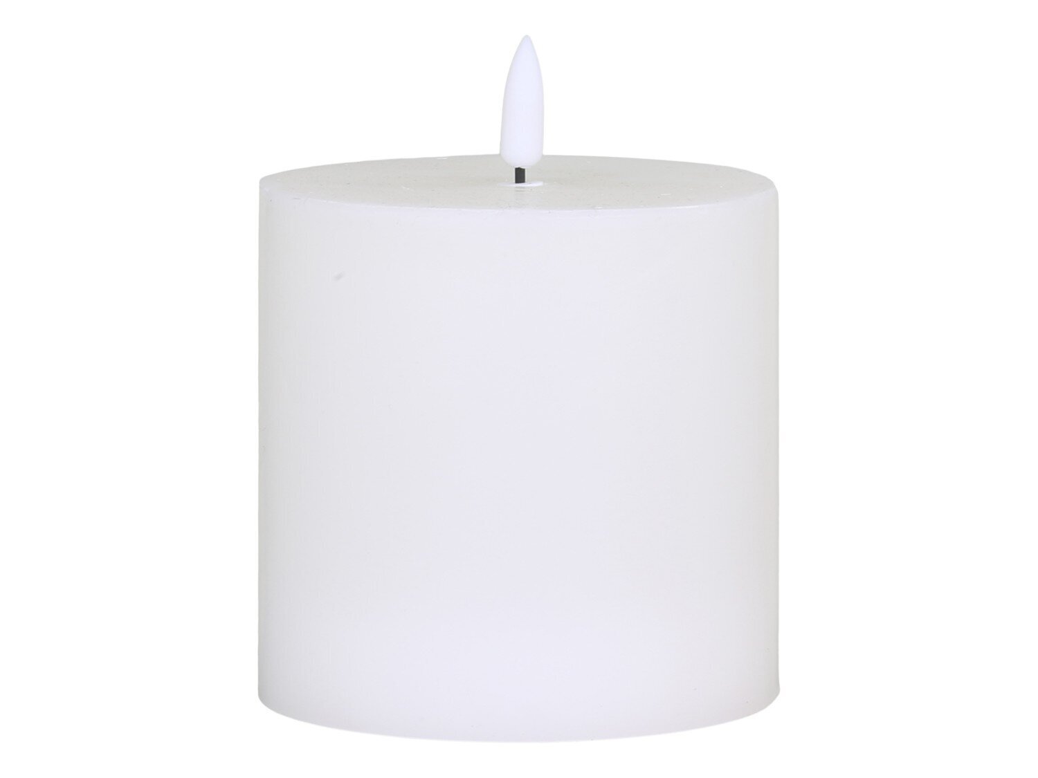 Stumpenkerze mit LED inkl. Batterie, weiss H10/Ø10 cm