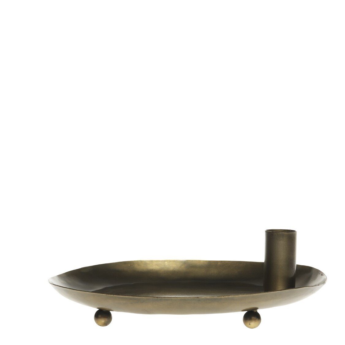 Tablett mit Kerzenständer, antique messing 