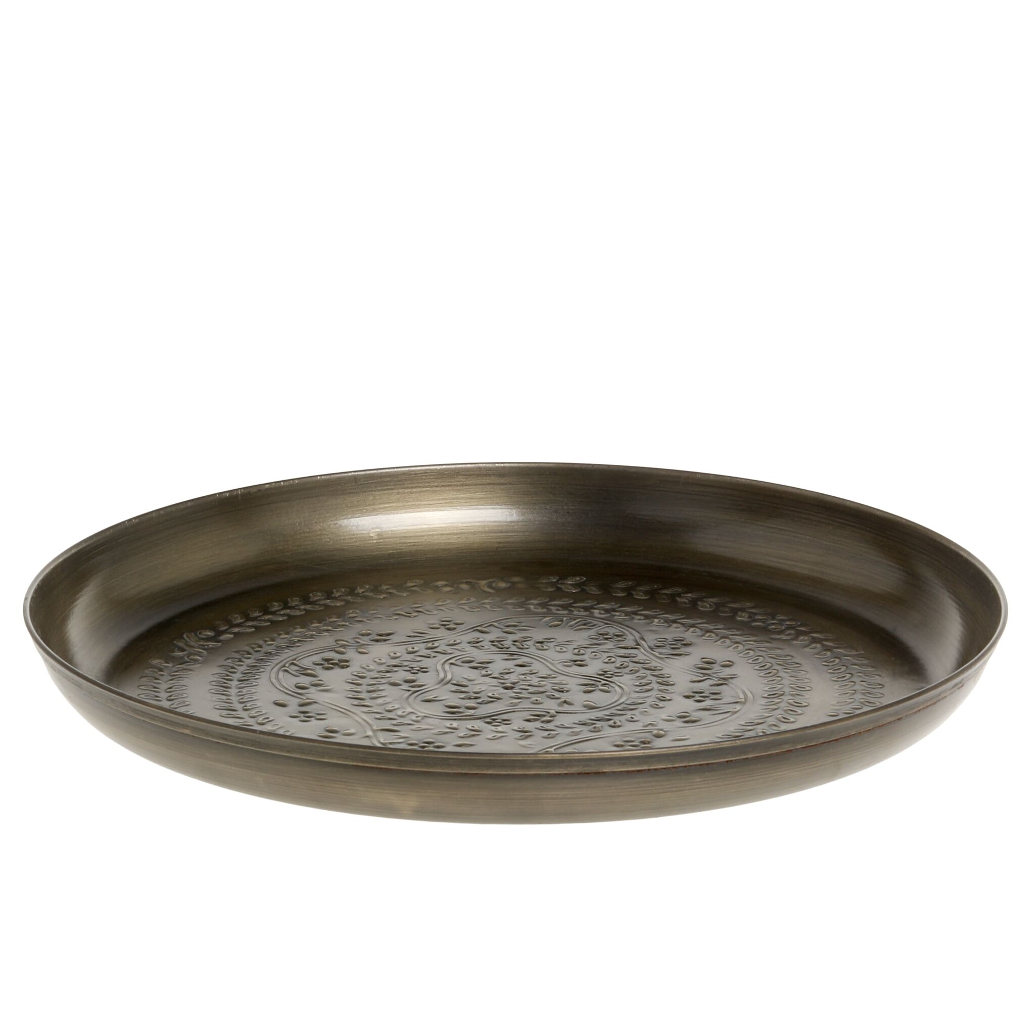 Tablett mit Muster Antique Messing, antique messing Höhe 3, Ø 26 cm