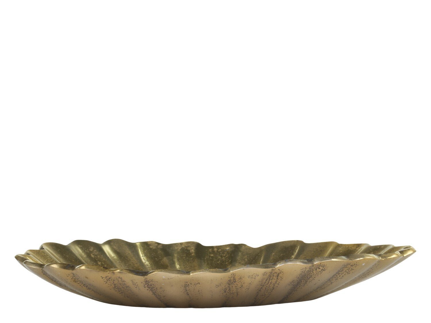 Tablett mit Rillen Aluminium, messing H3,5/L26/B20 cm