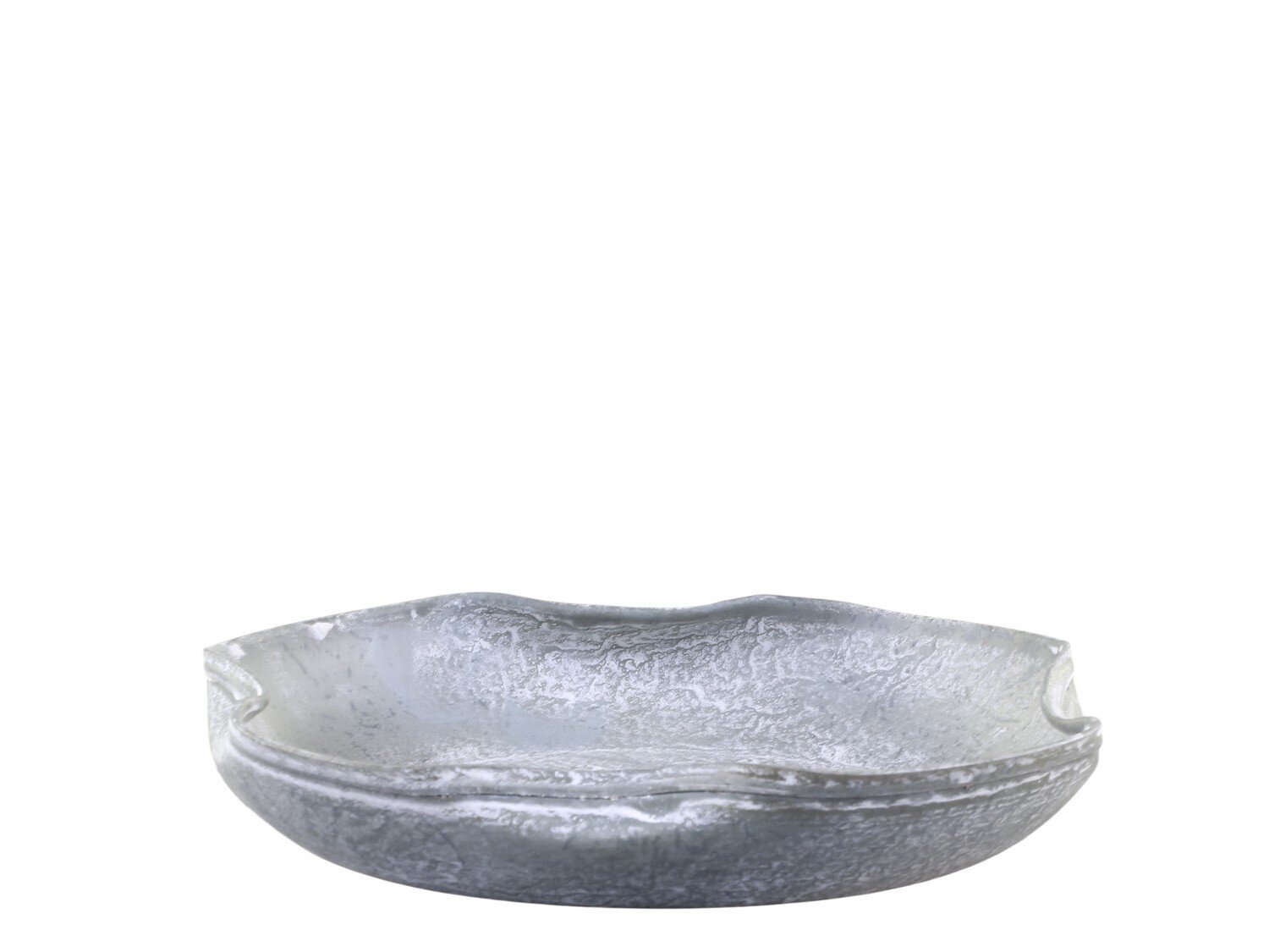 Tablett mit welliger Kante, antique zink H2,5 x Ø15,5 cm
