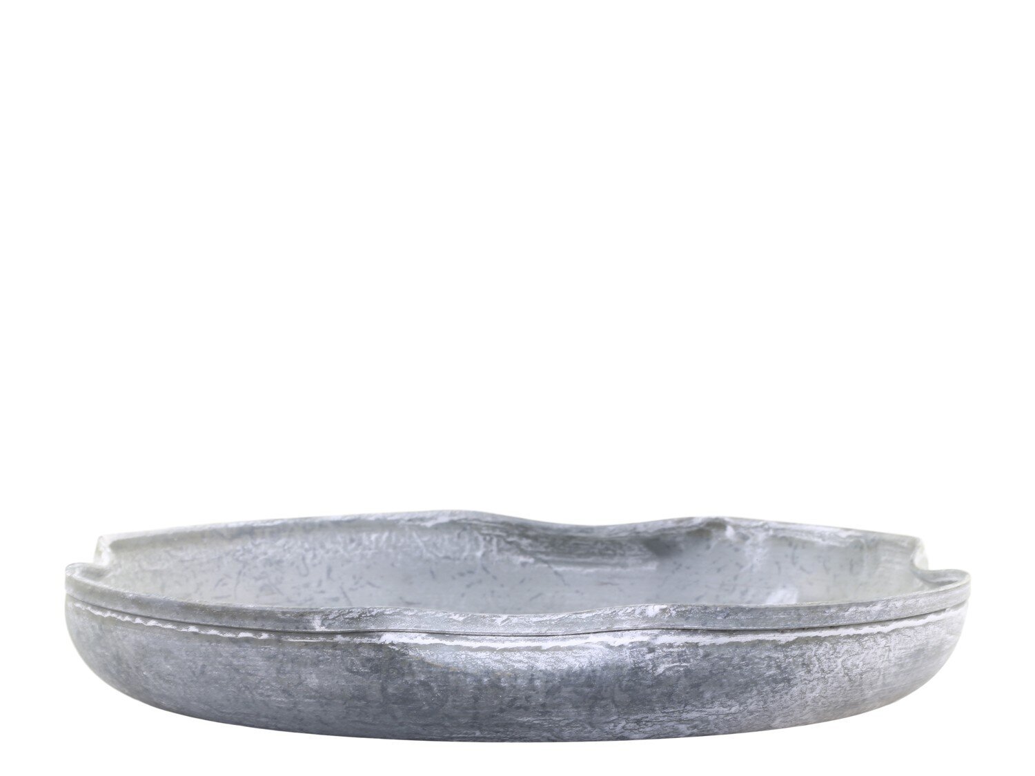 Tablett mit welliger Kante, antique zink H3 x Ø21,5 cm