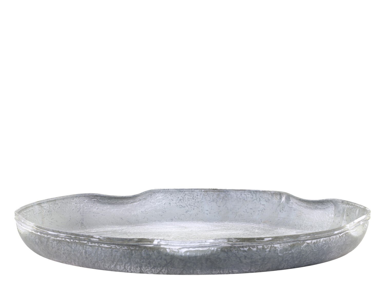 Tablett mit welliger Kante, antique zink H3 x Ø30 cm