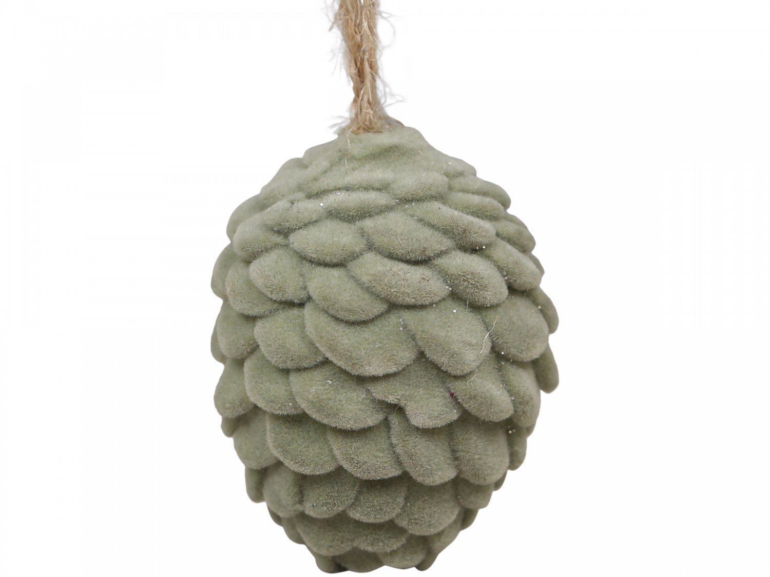 Baumschmuck Tannenzapfen Velours, verte H7,5/Ø6 cm