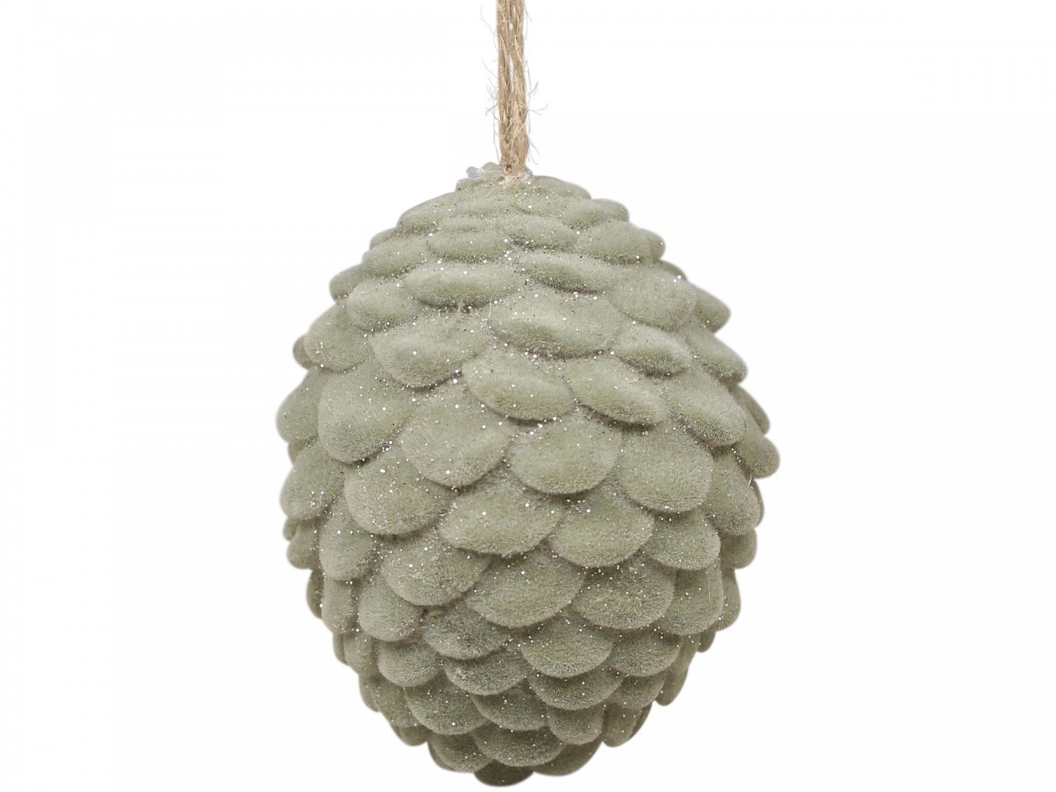 Baumschmuck Tannenzapfen Velours, verte H4,5/Ø4 cm