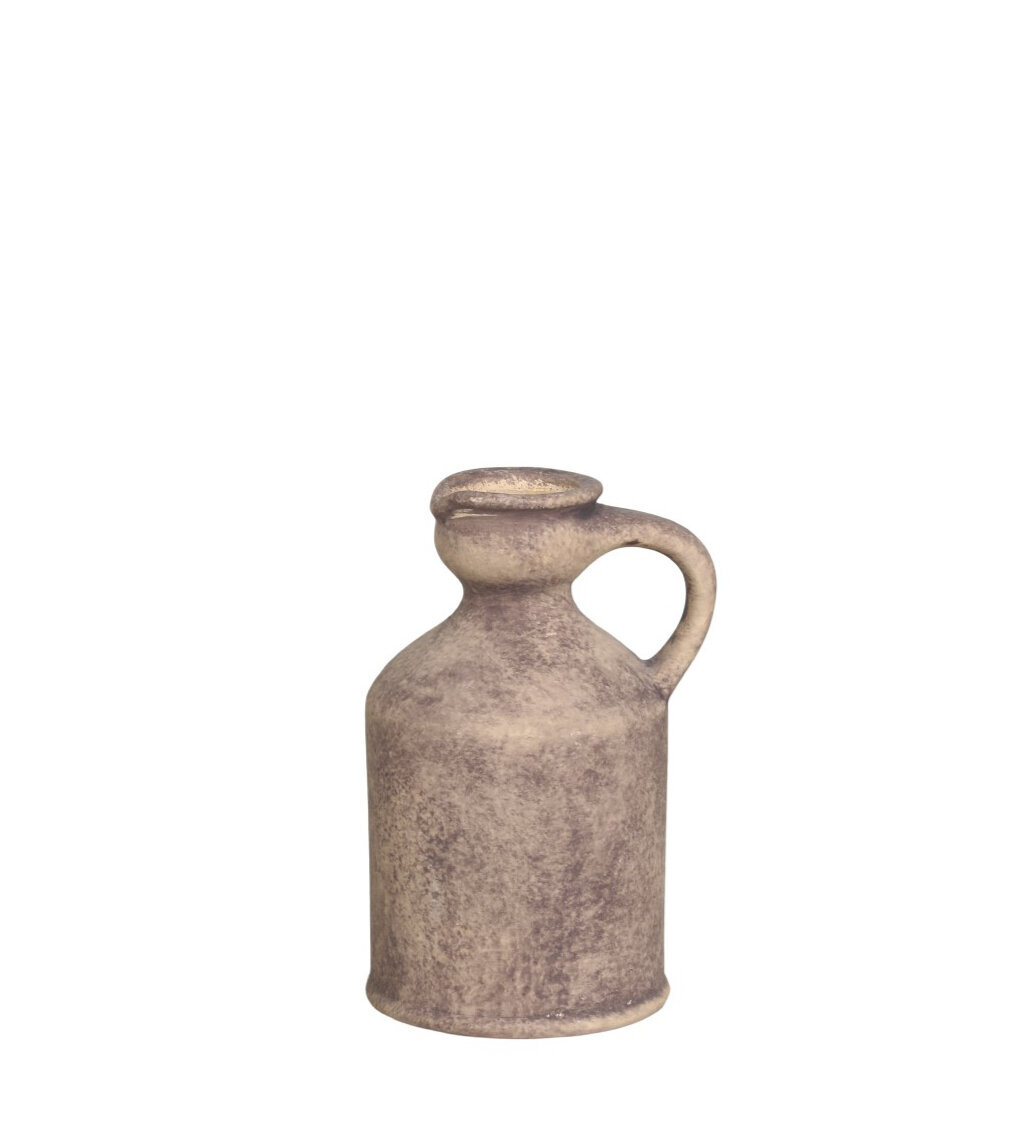 Terracotta Flasche mit Griff, natur Höhe 13, Länge: 9, Breite: 7,5 cm 
