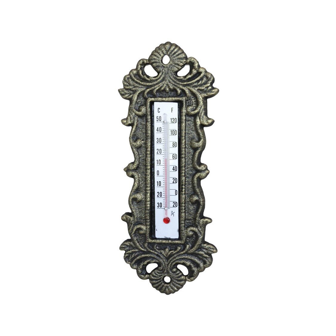 Thermometer für Wand, antique messing 
