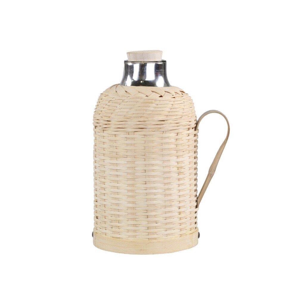 Thermoskanne mit Bambus Geflecht, natur