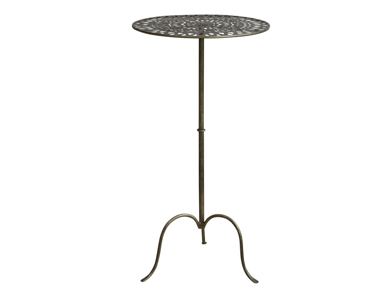 Tisch mit Dekor rund, antik messing H77/Ø40 cm