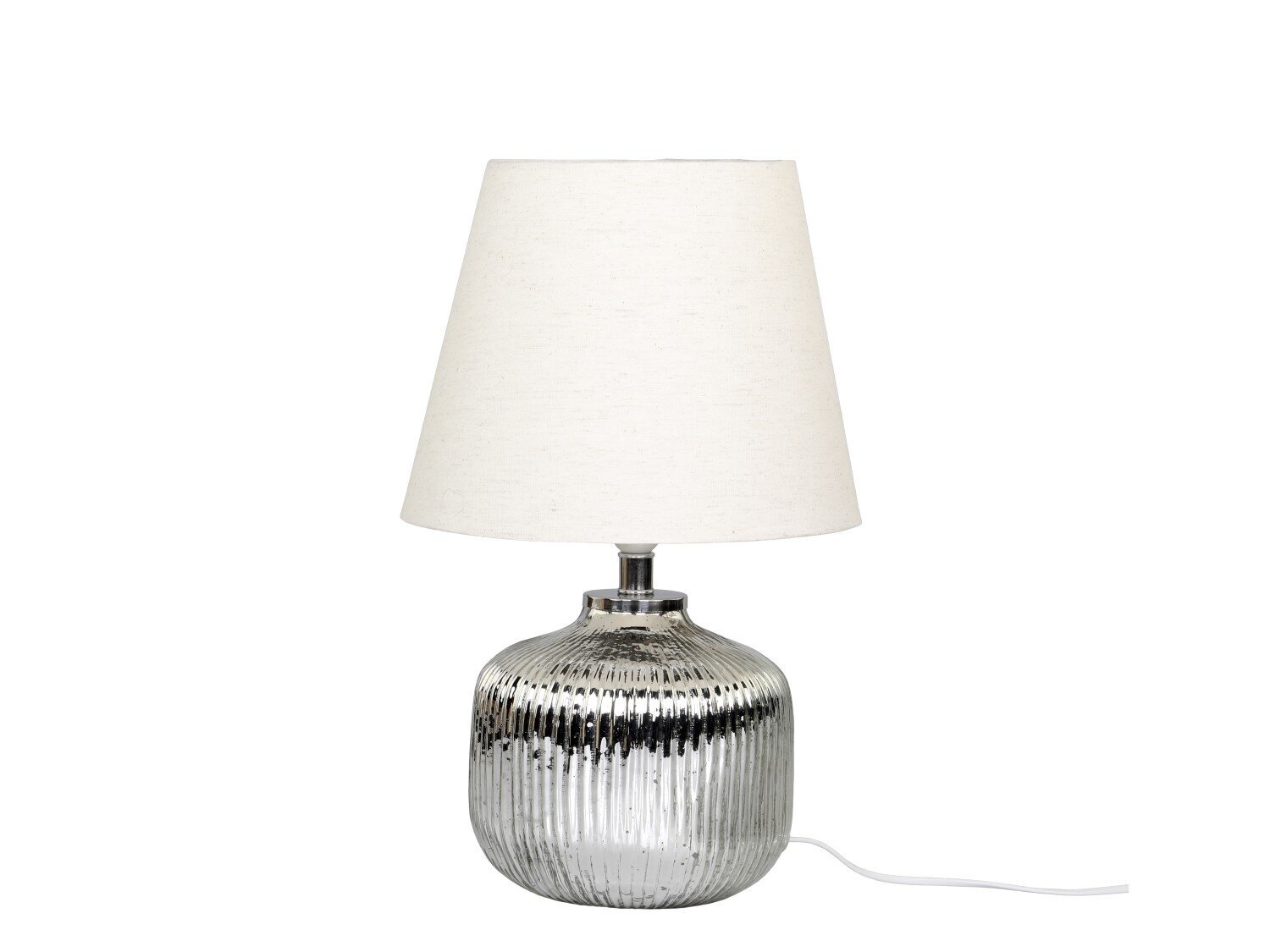 Tischlampe aus Glas mit Rillen, silber 