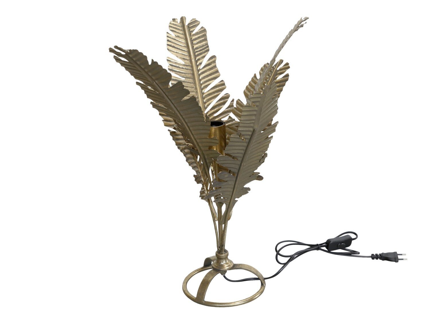 Tischlampe mit Blättern, antique messing 