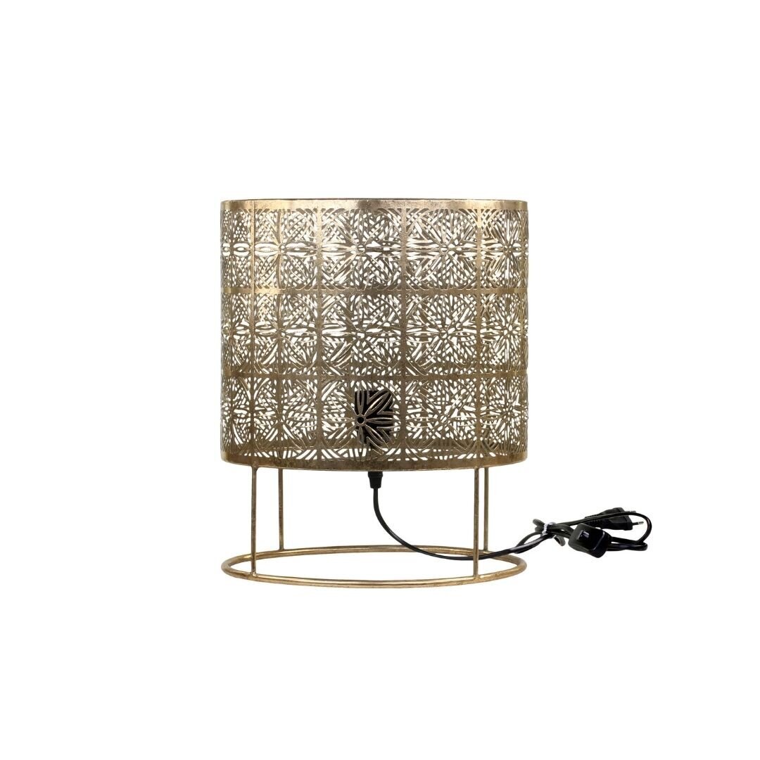 Tischlampe mit Muster, messing 