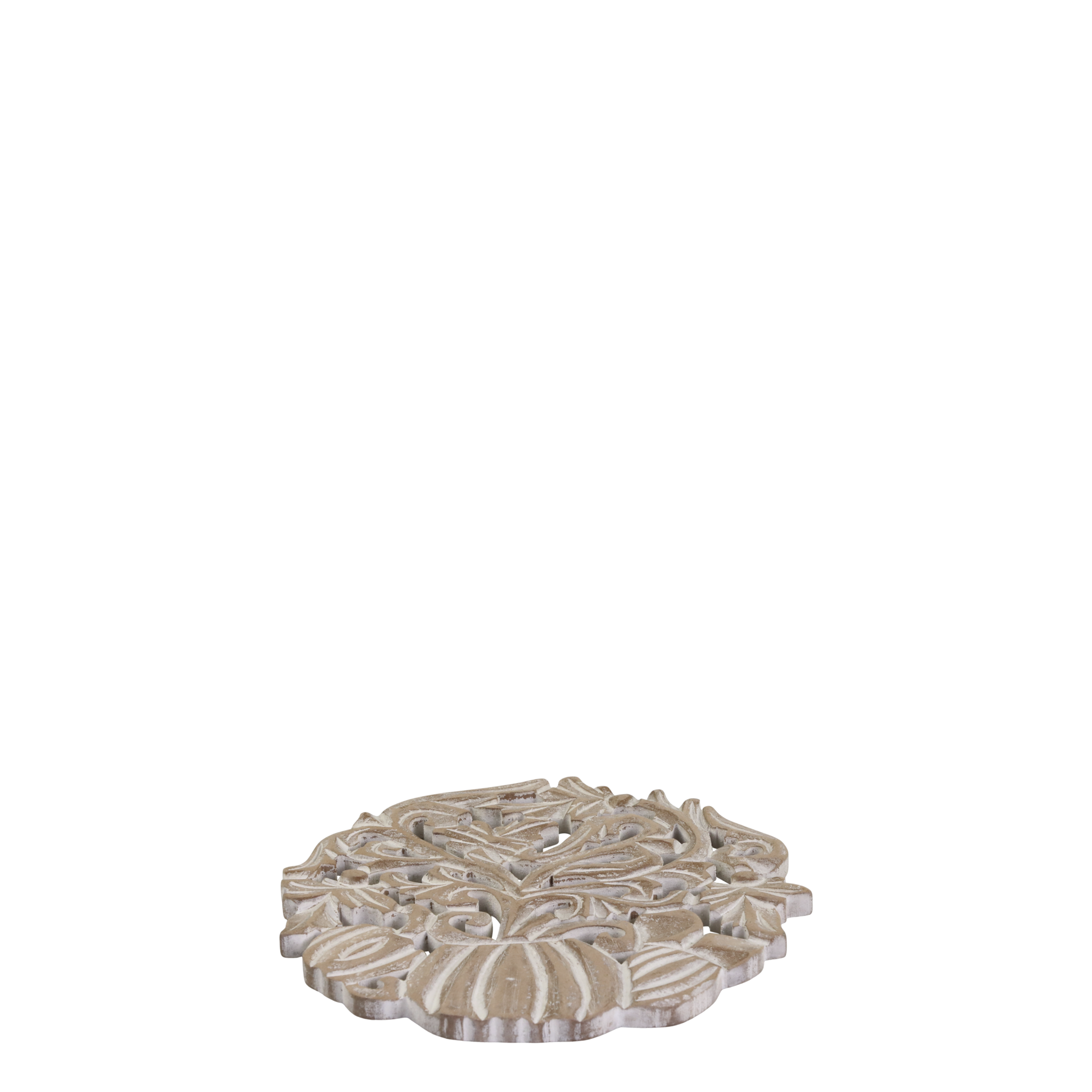 Tours Holz Untersetzer mit Schnitzereien, natur 