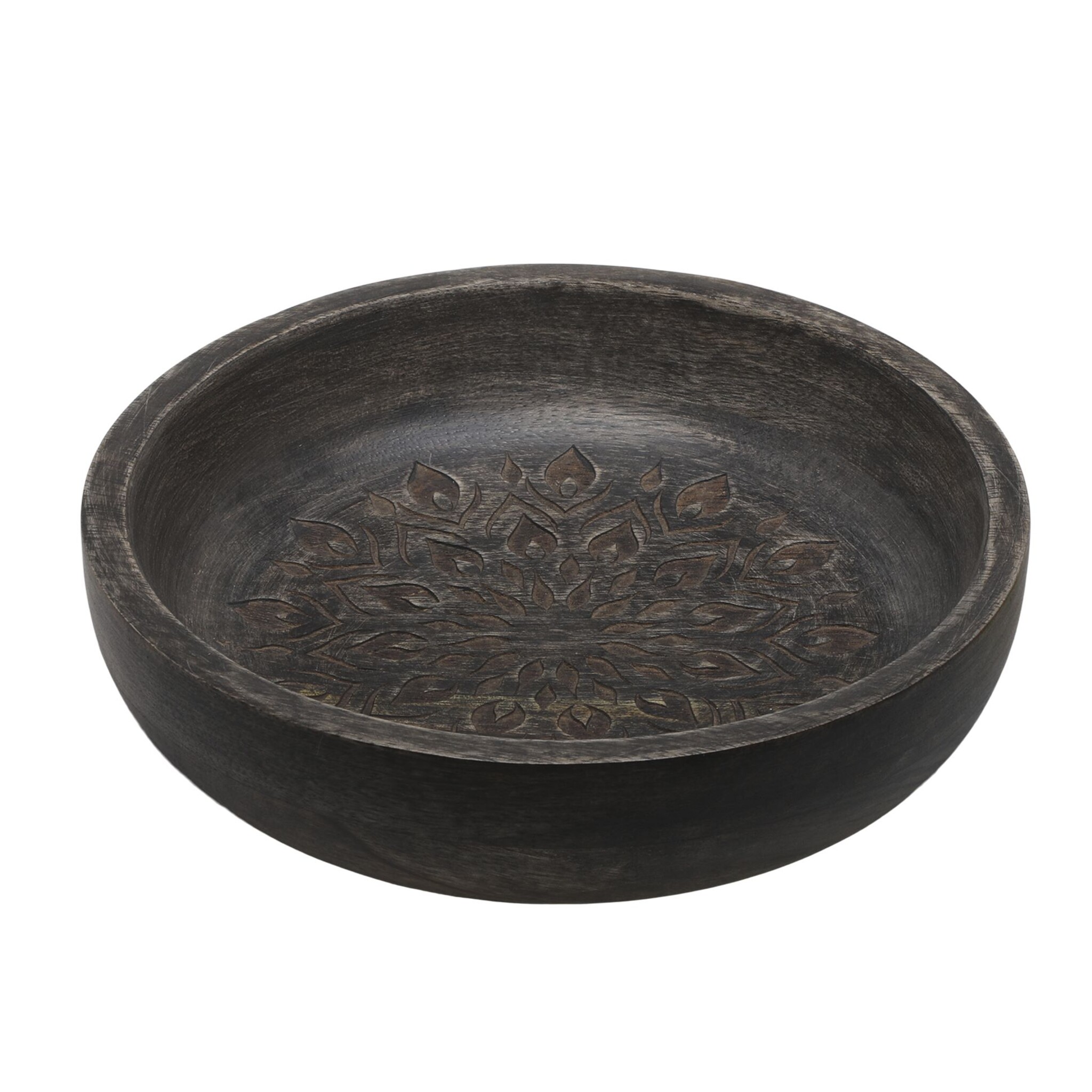 Tours Schüssel mit Schnitzereien L Schwarz, kohle Höhe 5, Ø 20 cm