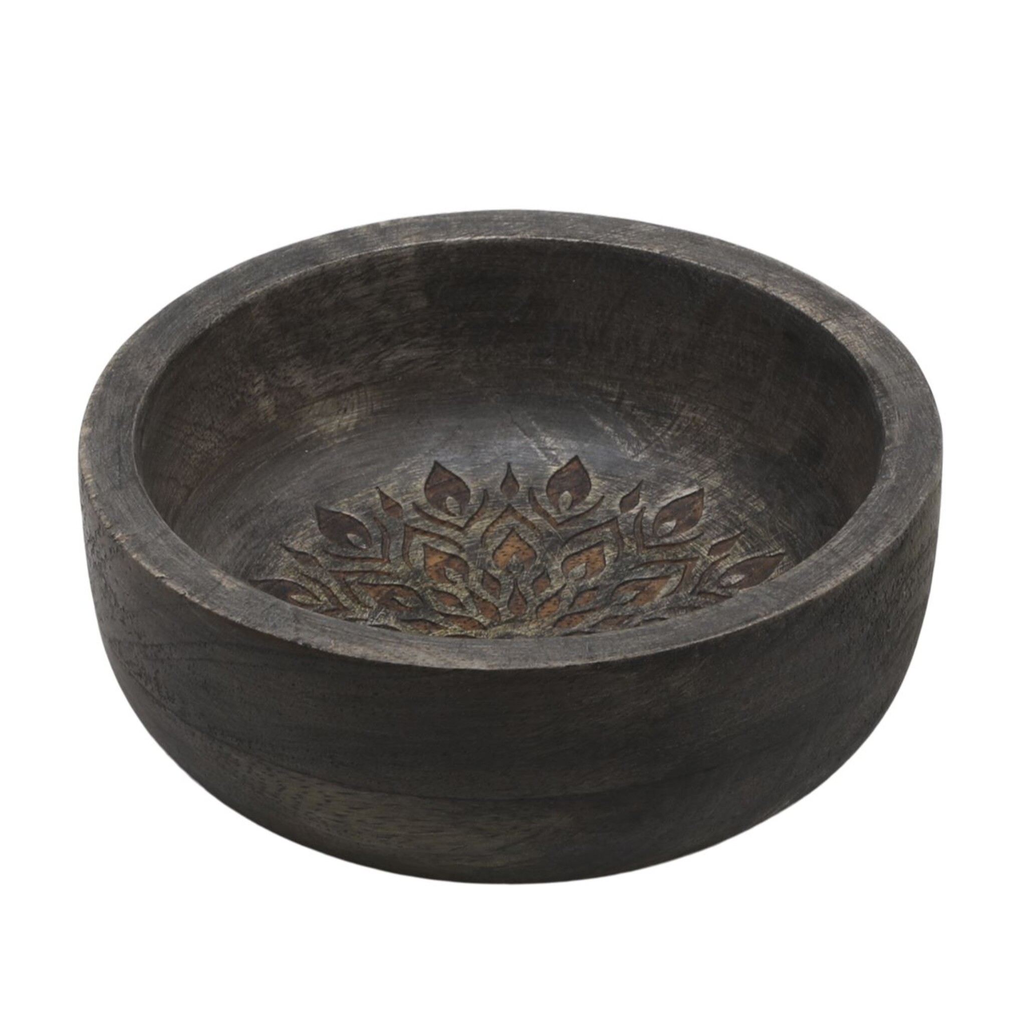 Tours Schüssel mit Schnitzereien M Schwarz, kohle Höhe 4, Ø 12 cm