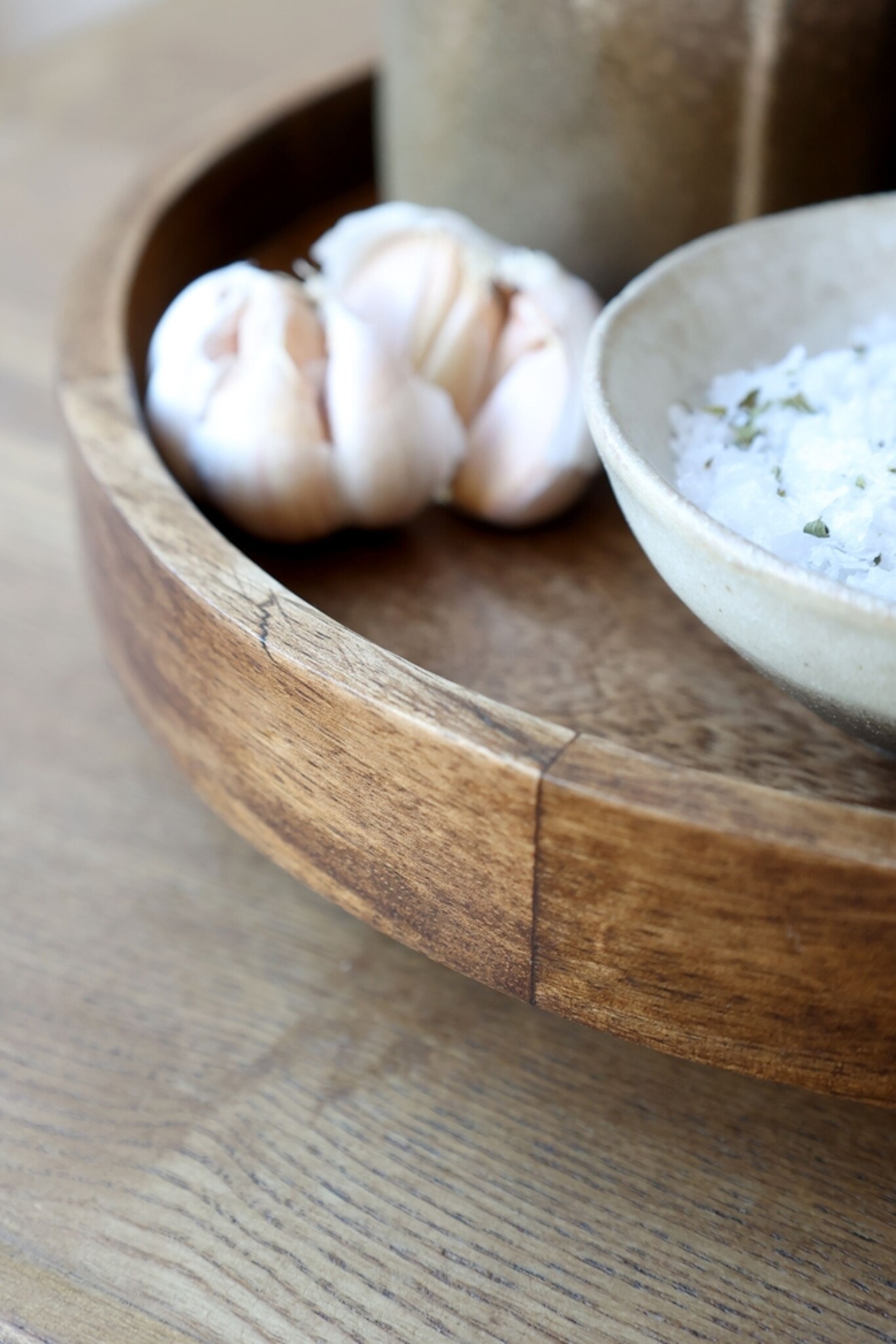 Tours Holz Tablett mit drehbarem Sockel, natur 