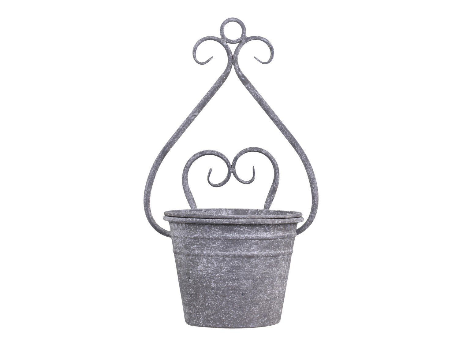 Übertopf als Wandbehang, antik zink 