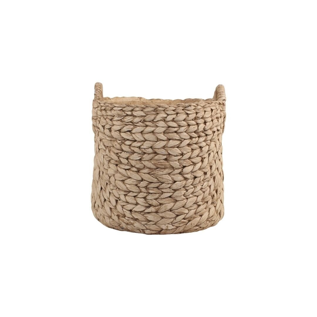 Übertopf Corte mit Flechtmuster und Henkel, braun H24,5 x Ø23 cm