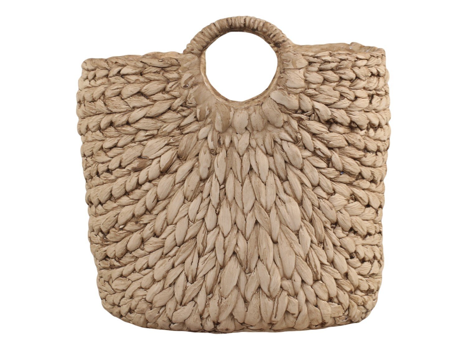 Übertopf Corte mit Flechtmuster und Henkel, braun H24,5 x Ø23 cm